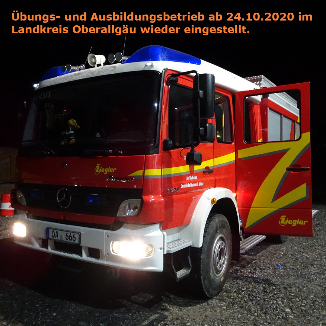 Übungsbetrieb ab 24.10.20 eingestellt