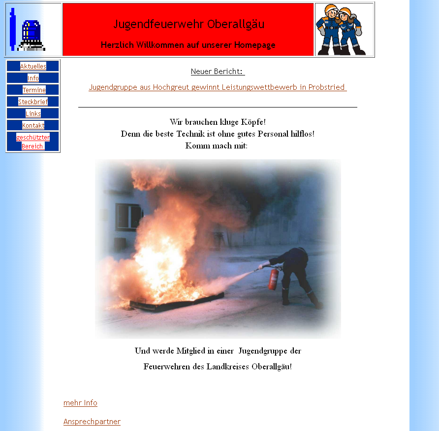 Webseitdesign 2001 bis 2007